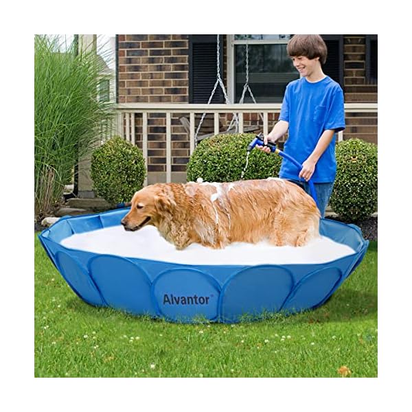 Alvantor-Pet-Swimming-Pool-Dog-Bathing-Tub-Kiddie-Pools-Cat-Puppy-Shower-Spa-Foldable-Portable-Indoor-Outdoor-Pond-Ball-Pit-63x12-Patent-Pending Alvantor Pet Swimming Pool - Foldable, Portable, and Fun!