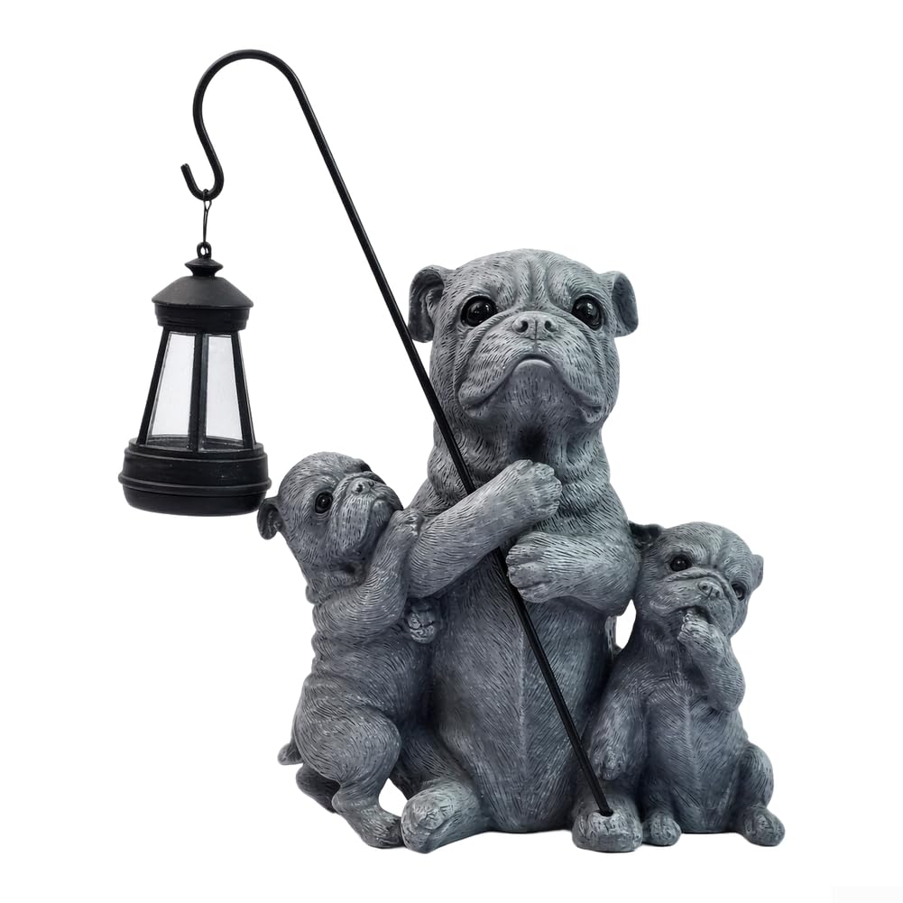 Decorazione esterna solare della luce della statua del cane del