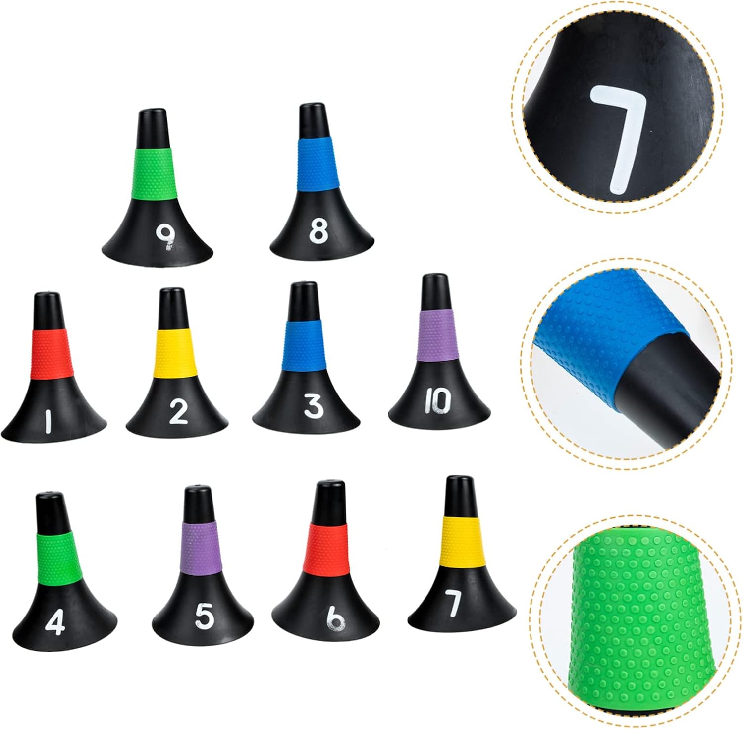 Soccer Cones Bulk Pack 10pcs Large Barrel Cones for Training Football Agility Markers Pe Material