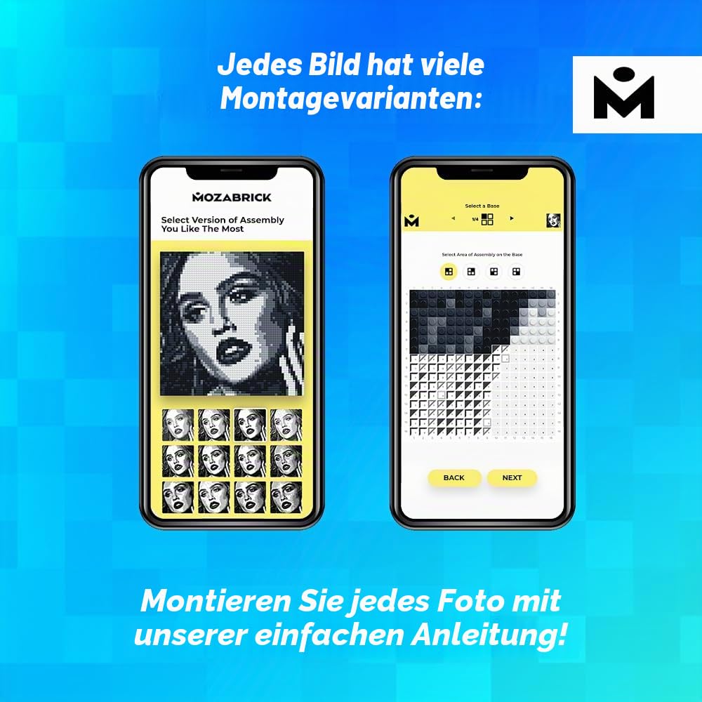 Set S- Klemmbaustein Mosaik Foto Bausatz, personalisiertes Geschenk, Benutzerdefiniert, Bild Baukasten, Bauset, Pixel Art Kunst Steckbaustein Gemälde