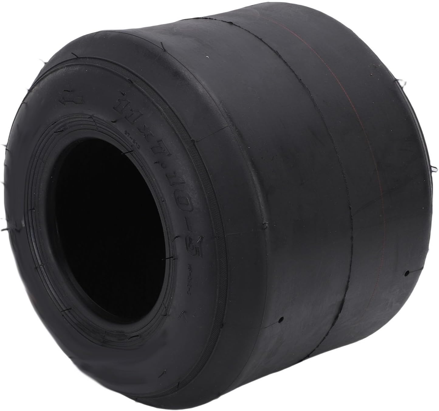 Go Kart Tubeless Tire, 11x7.10 5 Racing Slick Tread for Reduced Rolling Resisting and Enhanced Acceleration, with Angled Stem, for Drift Cars and Small Racing Vehicles