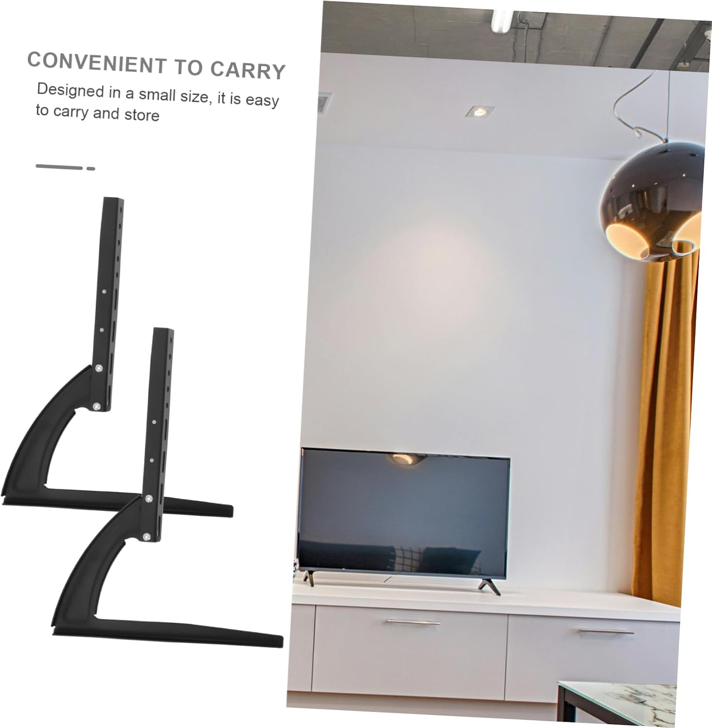 TEHAUX 1 Set Height Adjustable Tv Stand Base Mount for Flat Screen Tvs Compact Tabletop with Easy Installation Sleek Design for Minimal Space Use