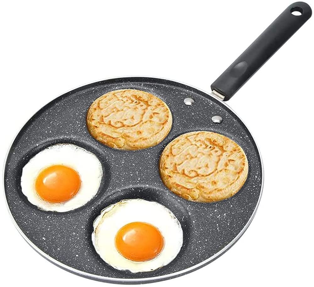 Pannenkoekenpan met 7 gaten, eierpan en anti-aanbaklaag Pannenkoekenpan met 7 gaten, eierpan en anti-aanbaklaag