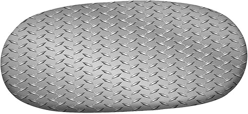 Miniatura 10 de Mantel ovalado ajustable de poliéster elástico, estructura tecnológica con rayas onduladas y estampado a cuadros, se adapta a mesas ovaladas de