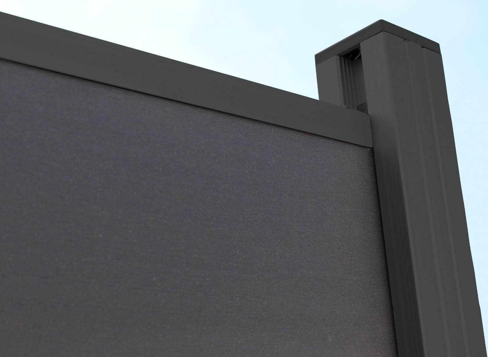 WPC Sichtschutz Verstärkter Aluminium Zaunpfosten Anthrazit 240 x 6,8 x 6,8cm