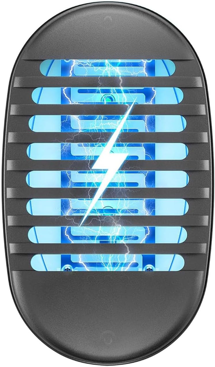 Ultrasonic Pest Repeller, Indoor Bug Zapper Plug in, Electronic Mouse Repellent, Pest Control with Blue Lights for Mice, Cockroaches, Ants, Fly, Mosquitoes, Rodent, Harmless to Pet Human, 1 PCS Black