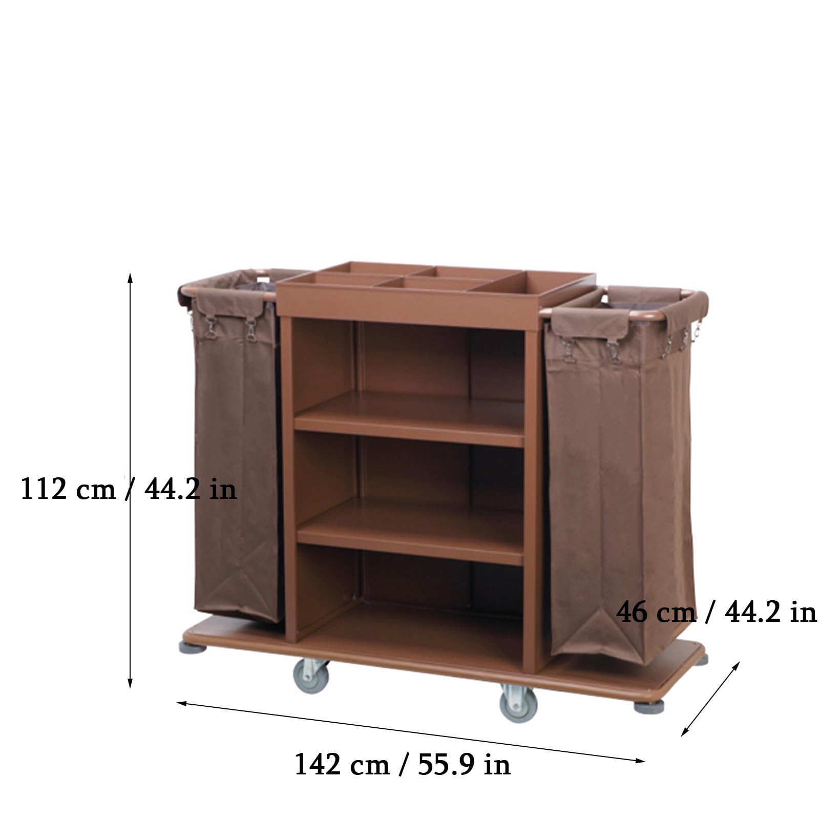 Este Carrito de Limpieza Comercial con Ruedas silenciosas, Carrito de Servicio de Habitaciones con Bolsa Oxford Impermeable, Carrito de Limpieza para hoteles, oficinas y escuelas, Suministro