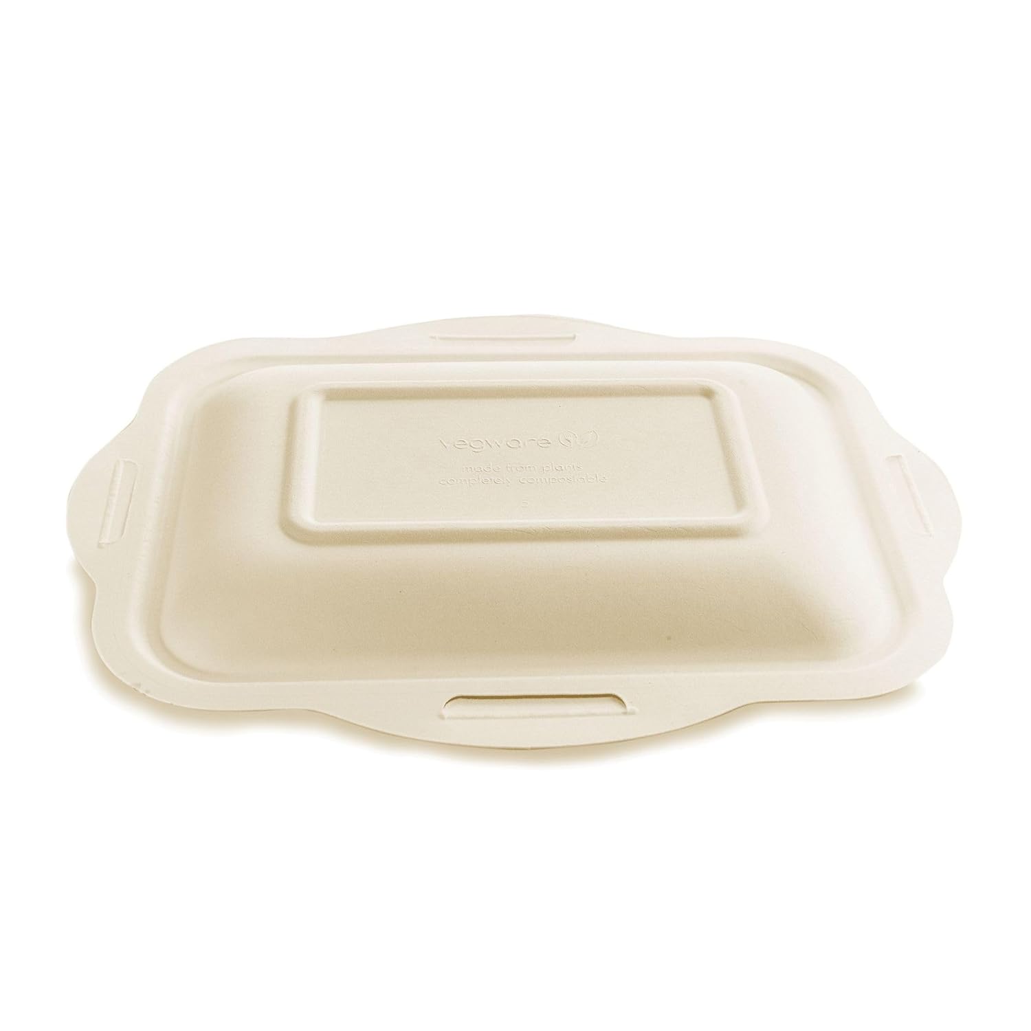 Vegware Compostable Size 5 To Go Container Lids, Case of 600, Molded Fiber, Nourish, No-Added PFAS, Reuseable, Bagasse, Suitable for Hot or Cold Food, Meal Prep Food Storage, Choice of Size 3 Bases
