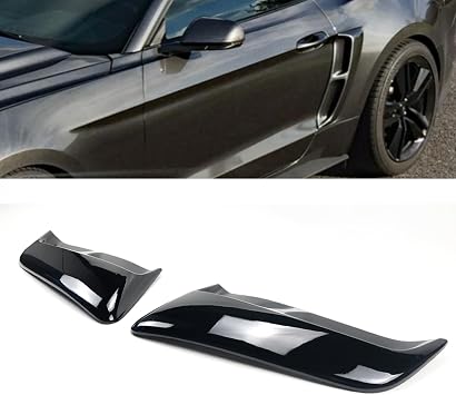 Pair Rear Quarter Panel Side Body Fenders Door Scoop Air Outlet Trim Compatible with for Ford Mustang 2015-2023 Glossy Black