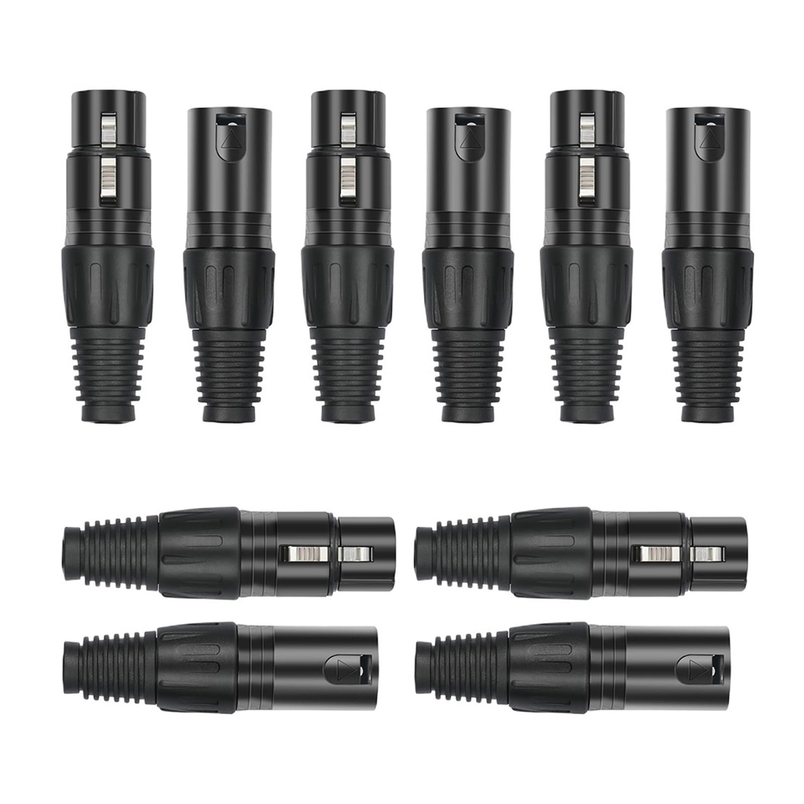 5 paia di connettori XLR a 3 pin maschio/femmina spine audio microfono microfono spina connettore presa DMX nero