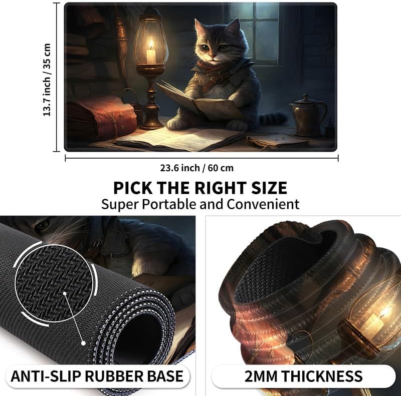 Miniatura 3 de Tapete de juego de 24 x 14 pulgadas, tapete mágico de mesa para tarjetas MTGTCG, juego de cartas intercambiables, alfombrillas de juego cosidas,