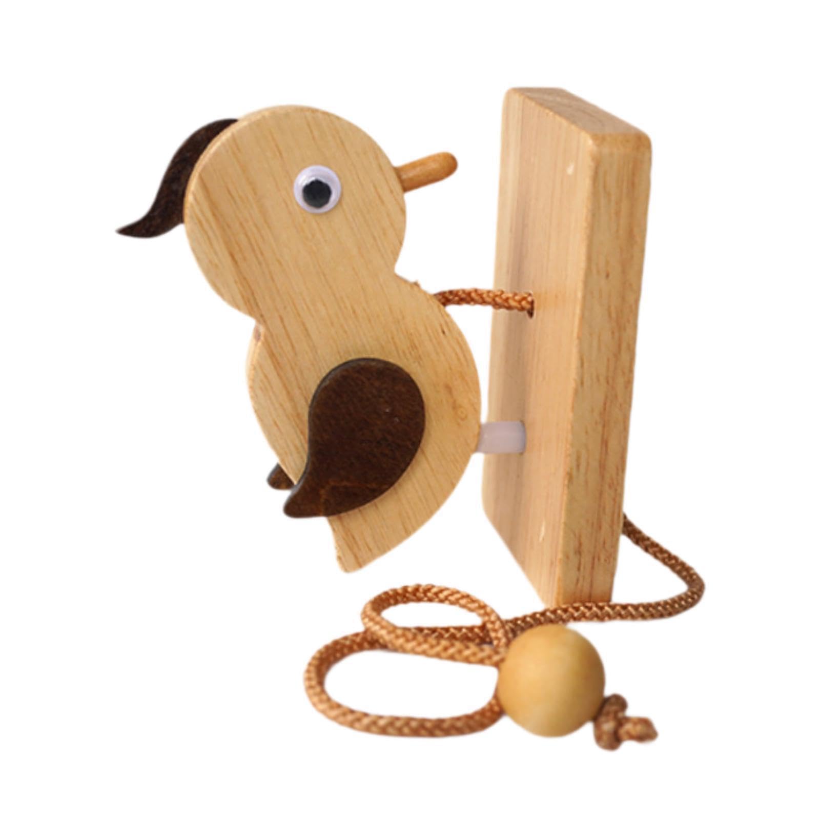 QLECXZI Woodpeckered Door Bell Encourage Kids Good Habit Vintage Charm Business Room Home Office Porch Housewarming Gift, Flat Bird Shape
