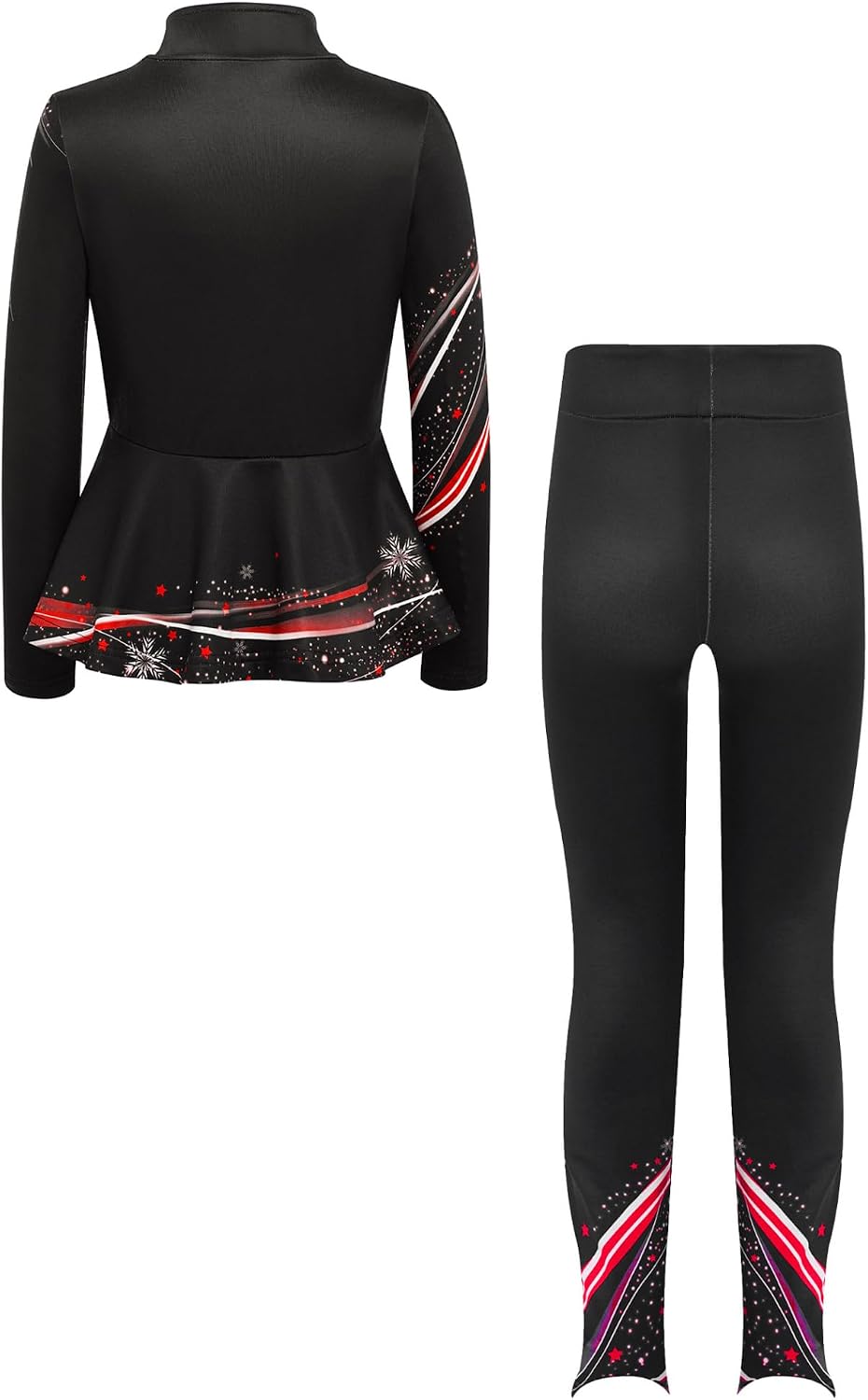 Figure Skating Training Pants Jackets Girls Ice Skating Shiny Rhinestone Jacket Leggings