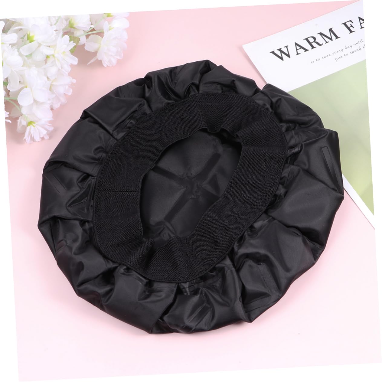 FOMIYES Gorro Térmico Cabello Negro Gel y Tela, Función Inalámbrica de Calentamiento y Relajación de Folículos para Uso en Casa y Salones Profesionales