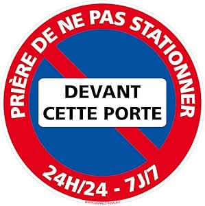 AUA SIGNALETIQUE - Panneau Prière de ne pas Stationner sur cet Emplacement - 200 mm, Aluminium Dibond 3mm