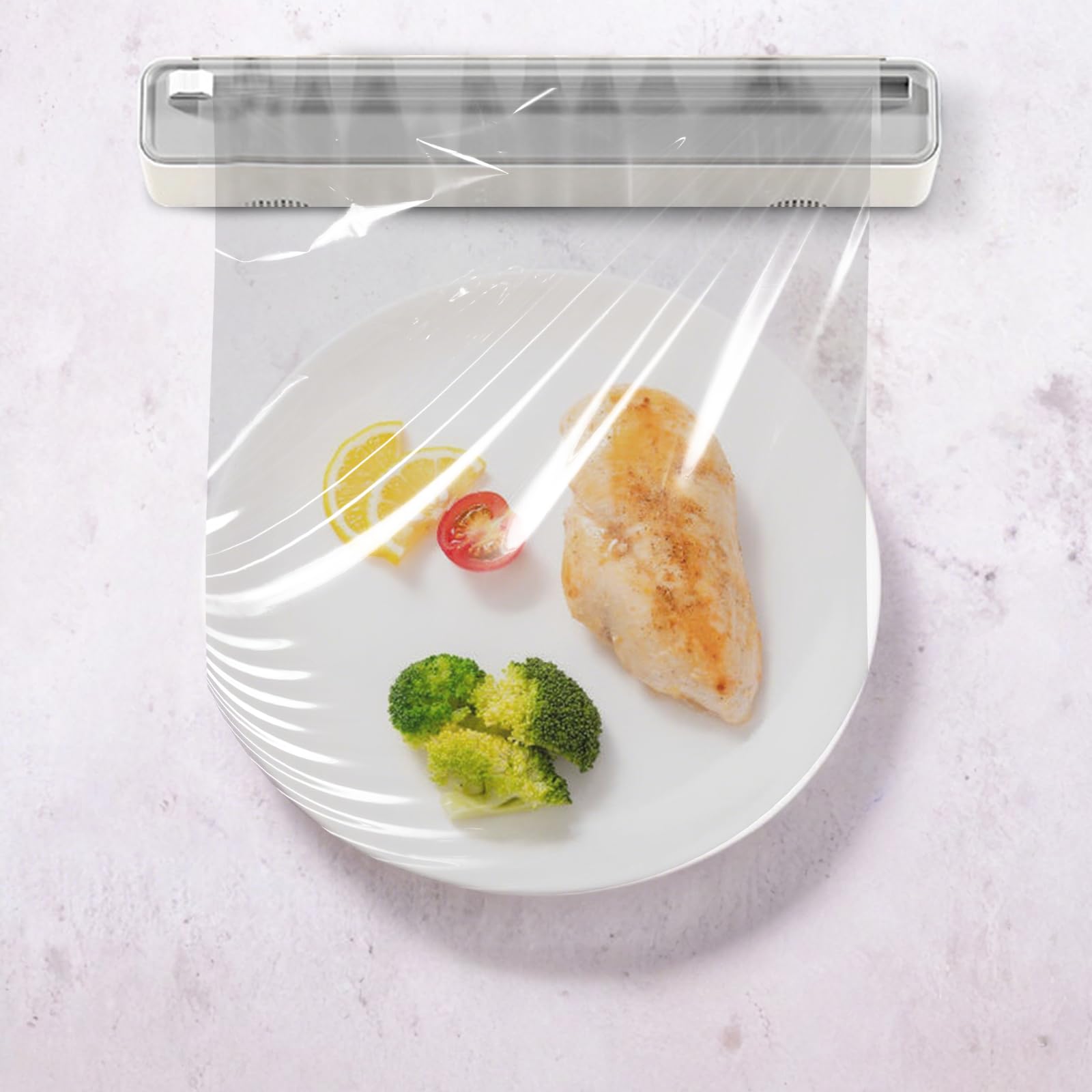 Derouleur Film Alimentaire, Distributeur Papier Aluminium et Film Pratique, Distributeur Film Alimentaire Magnétique, Boîte de Coupe Film Alimentaire, Cling Film Dispenser and Cutter pour Cuisine