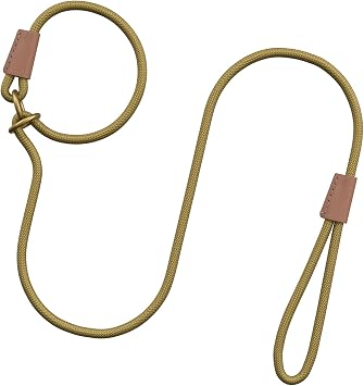 Durable Dog Training Leash 5ft Adjustable Slip Lead Khaki | No Pull Rope Design for Small Medium Large Dogs, Lightweight Strong Walking Accessory, Safe Pet Control Outdoor
