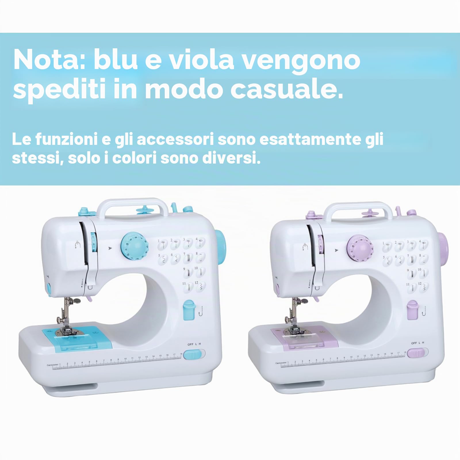 Macchina Da Cucire Semplice Per Principianti, 12 Punti Elettronica Portatile, Due Velocità Doppio Filo, Multifunzione Facile Per Bambini, Professionale