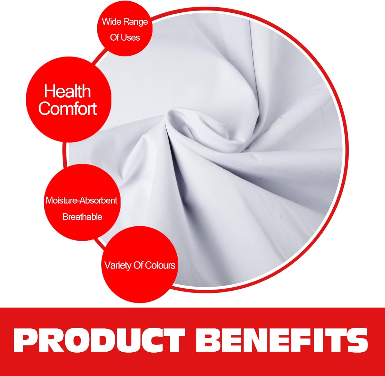 100% White Cotton Fabric for Sewing by 10 Yard, 59”Width Quilting Fabric Medium Weight 5.8 oz, Muslin Fabric by The Yard, Embroidery Cloth