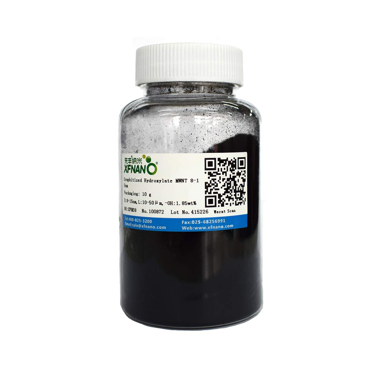 Research Grade Graphitized Hydroxylation Multi Walled Carbon Nanotubes Powder MWCNTs with Outer Diameter 8-15nm-Same Day Priority Shipping