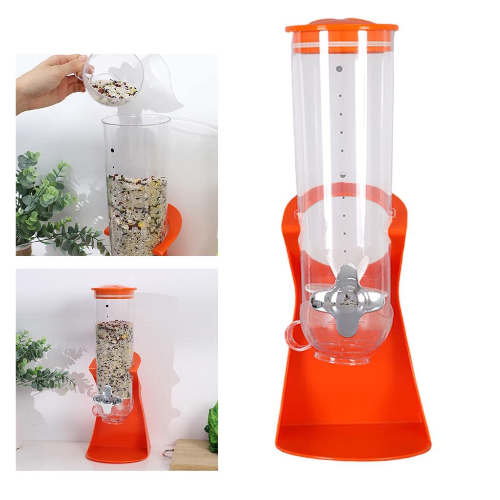Dispenser di Cereali da Cucina Dispenser di Alimenti Secchi Salvaspazio Scatola di Conservazione del Grano Secchio di Riso di Farina d'avena, per Riso casalingo Dispensa da Cucina, Arancione