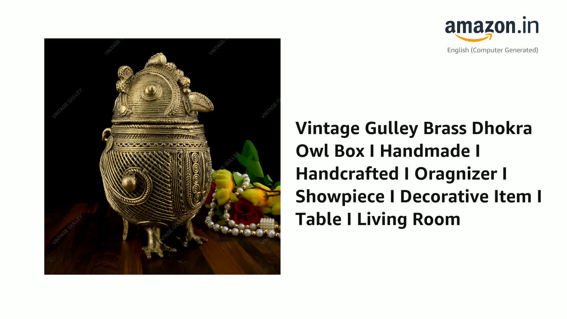 Watch Vintage Gulley Brass Dhokra Owl Box I Handmade I Handcrafted I ...
