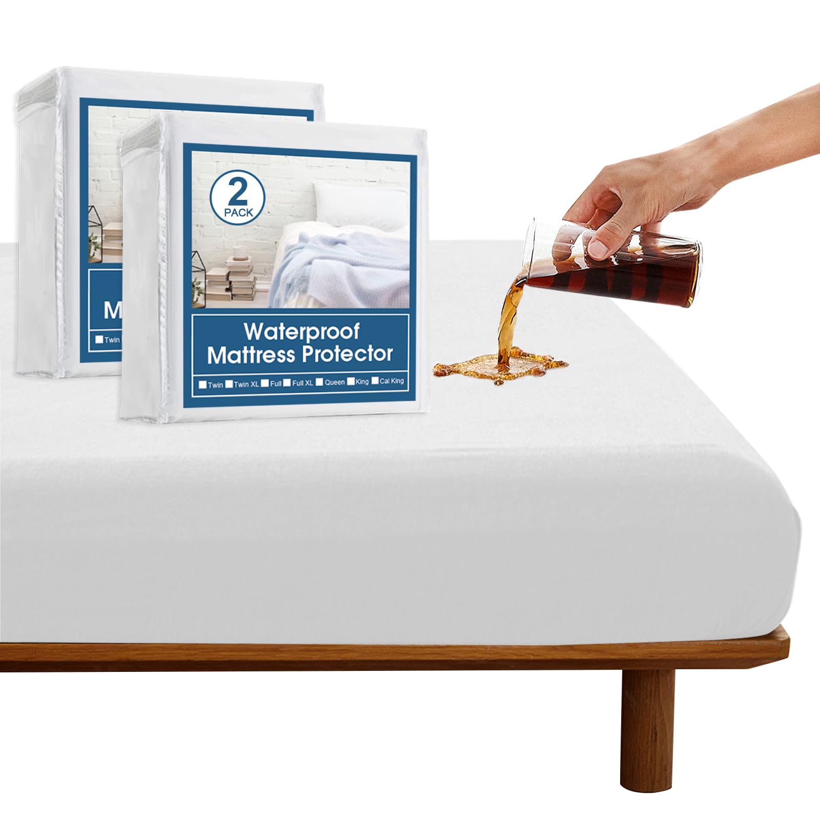 SPRINGSPIRIT 2 Pack Twin XL Mattress Protector Waterproof up - mattress protectors and encasements | Mubboo