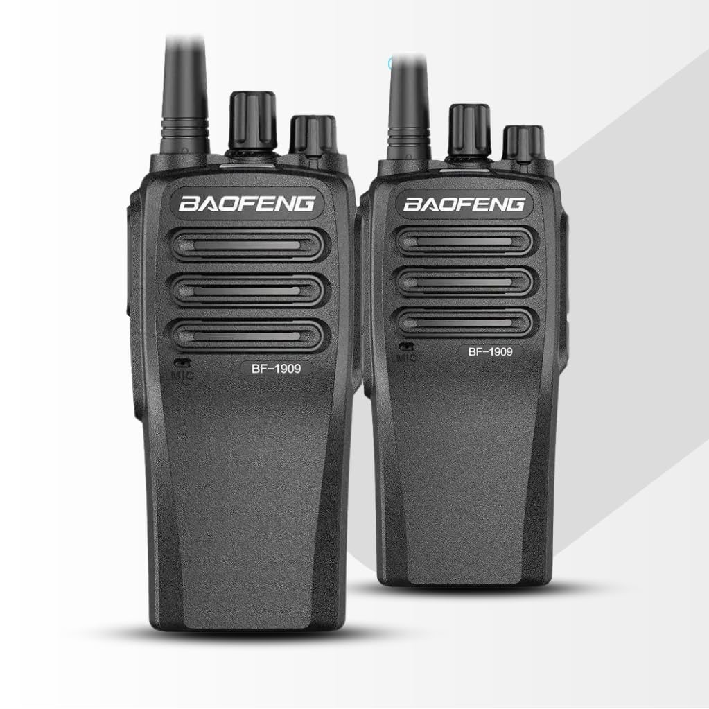 (Pack of 2) Premium 15-20 KM Long Range Analog Decoding Interphone 16-Channel Handheld Two-way FM Transceiver V5