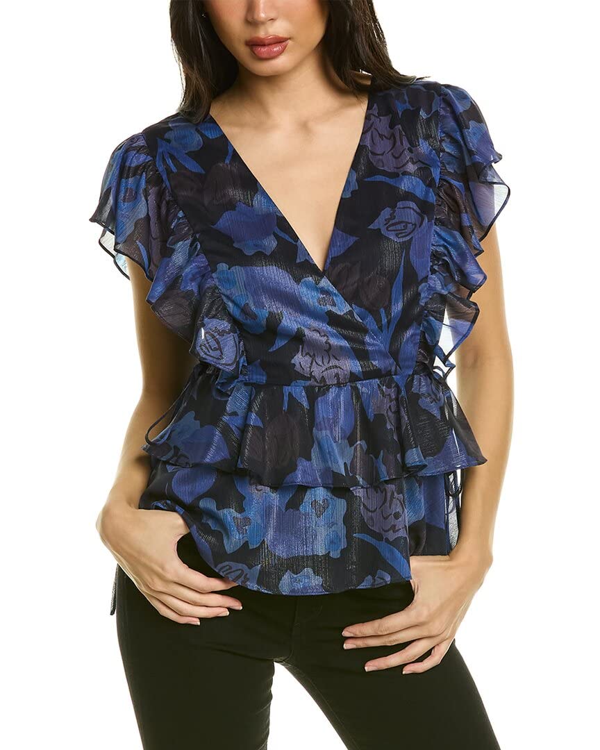Top de seda sintética Ted Baker Rowyn con volantes y lazo premium 3