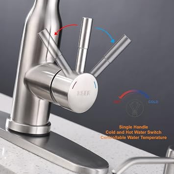 Touch Kitchen Faucet,KEER Smart Kitchen Sink Faucet with Pull Down Sprayer, Touch on Activated Kitchen Bar Sink Faucet Brushed Nickel, Stainless Steel (Brushed Nickel)