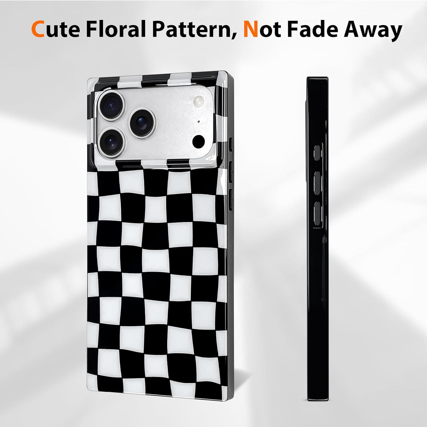 SOKAD Compatible with iPhone 17 Pro Max Case Magnetic Cute Checkered Pattern for Women Men, Compatible with Magsafe, Rectangle Edge Shockproof Cover for iPhone 17 Pro Max 6.9", Checkered