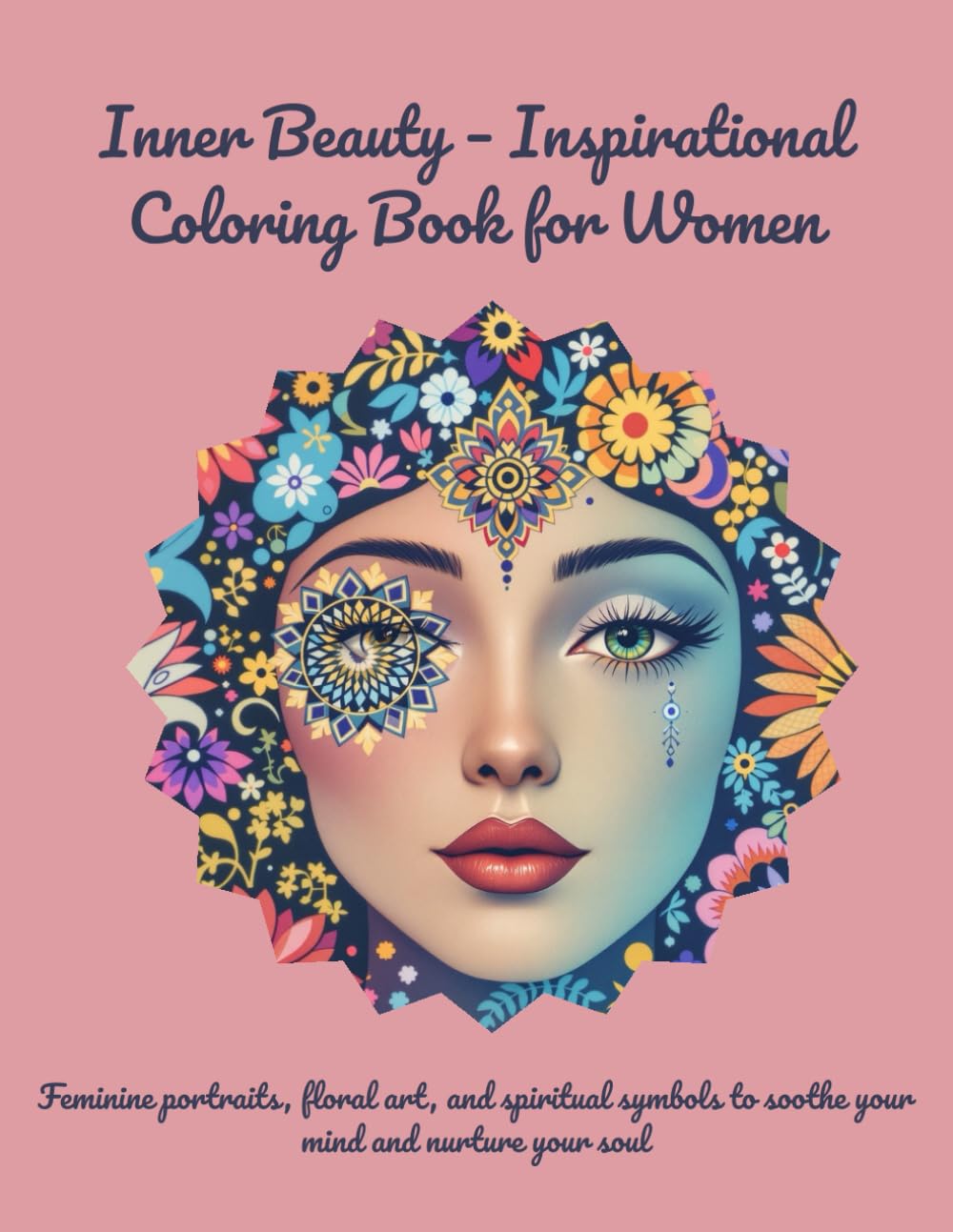 Inner Beauty – Inspirational Coloring Book for Women: Feminine portraits, floral art, and spiritual symbols to soothe your mind and nurture your soul