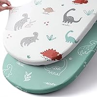 Vista 76 de BROLEX - Juego de sábanas elásticas ajustables para moisés, paquete de 2 sábanas para moisés/colchón, unisex, para niños y niñas, ultra suave, búho
