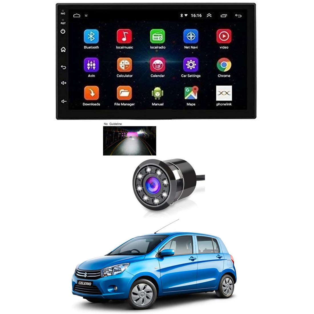 AYW 7Inch Android Double Din Screen and Camera for Celerio Universal for All Models-picture-21