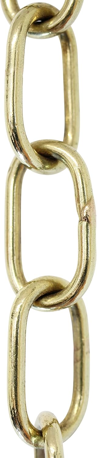 RCH Hardware CH-08W-PB-3 Decorative Solid Chain for Hanging, Lighting-Standard Welded Links (3 ft/1 Yard) (Polished Brass)