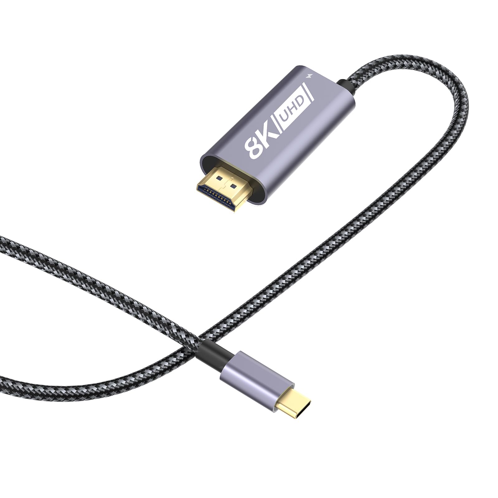 Switch 2 Dock USB-C a HDMI 2.1 Cable, 8K @60Hz / 4K @240Hz 144Hz 120Hz, 48Gbps HDR10+ adaptador con PD 100W, conector portátil de 6.5 pies para TV de viaje y monitor, compatible con Nintendo Switch 2