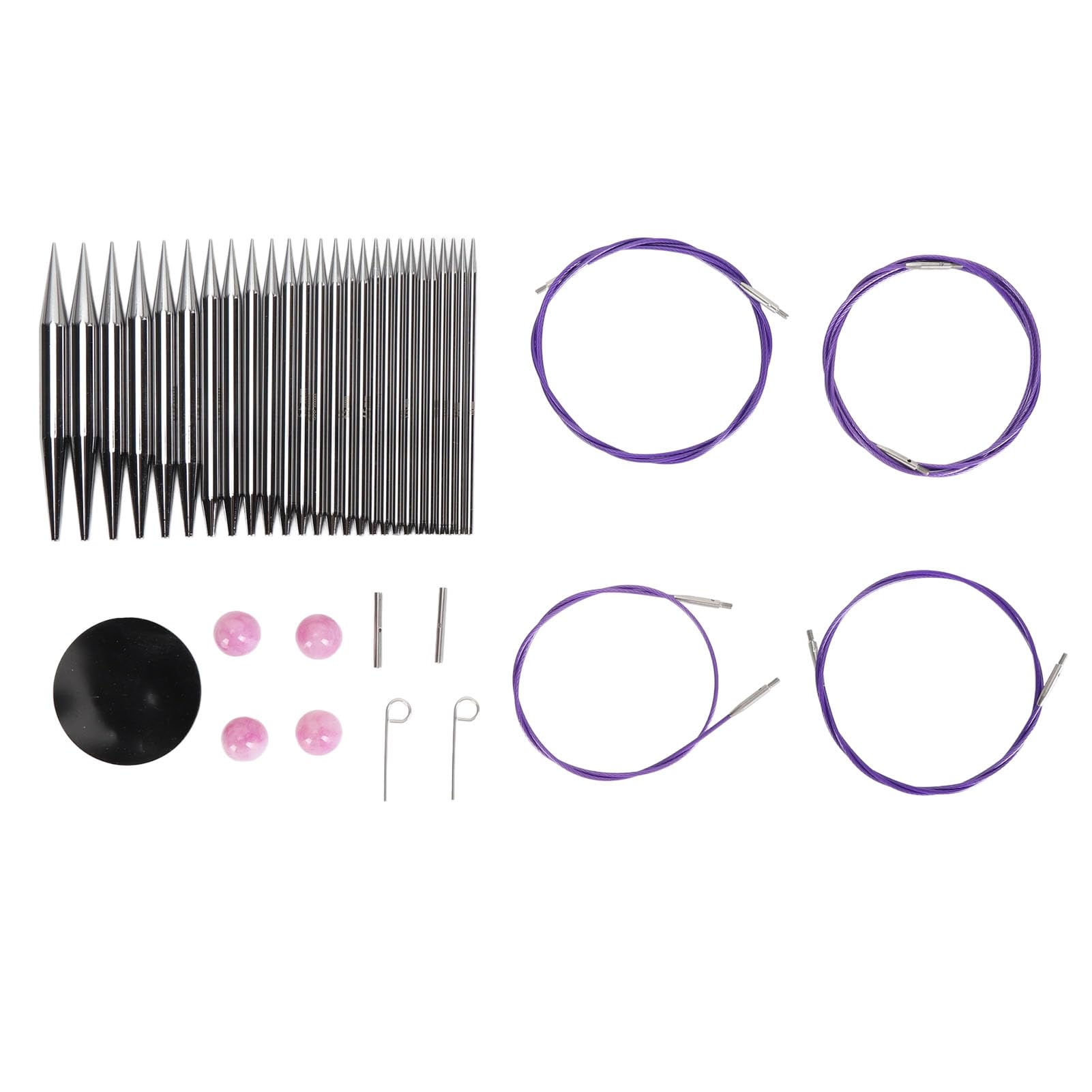 Hamwesh Juego de Agujas de Ganchillo, 13 Pares de Agujas de Ganchillo Ergonómicas Intercambiables de 3-10 Mm, Kit de para Principiantes con 4 Cables de 40-100 Cm para Calcetines Suéteres Sombreros