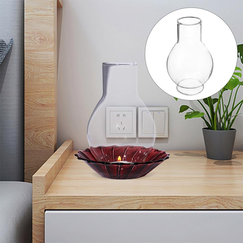 Cabilock 2pcs Clear Glass Candle Shade Windproof Candle Holders for Wedding Home Decor for Dining Table Ambiance