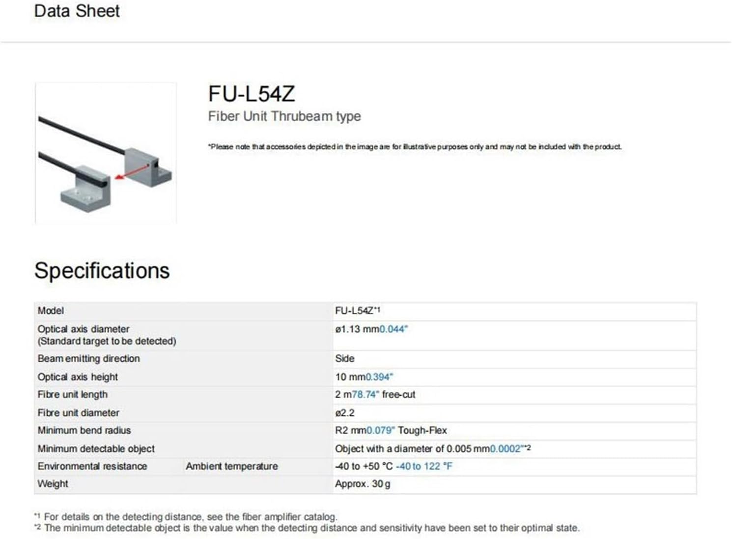 FU-L54Z Bracket Type Fiber Optic Sensor
