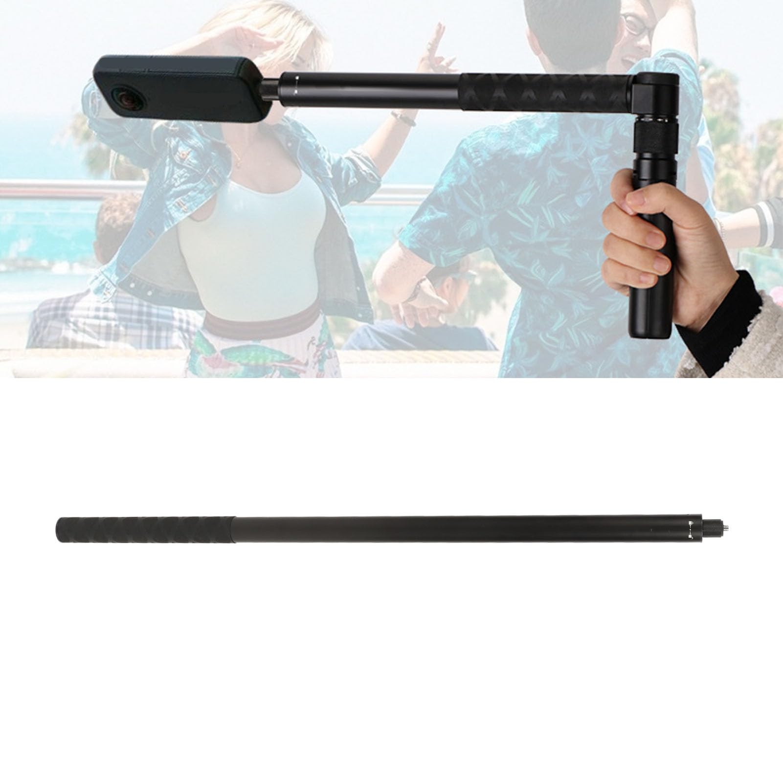 Bâton de Selfie pour Caméra d'action en Aluminium à Visser, Bâton de Caméra de Sport à Vis Extensible pour 360X3, One RS, GO 2, One X2, One R, One X