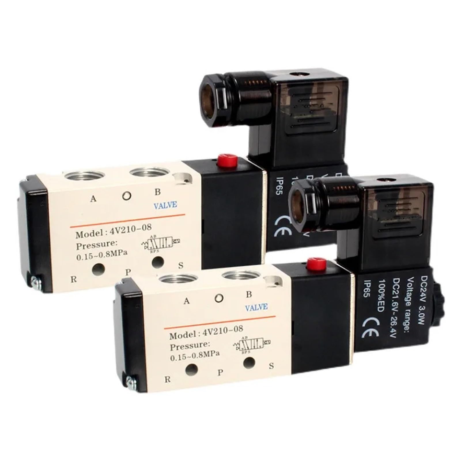 Électrovanne pneumatique 4V210-08 AC220V élimine les fuites d'air avec raccords 8mm