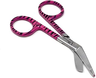 Pink & Black Zebra Pattern Handle Color Lister Bandage Scissors 3.5