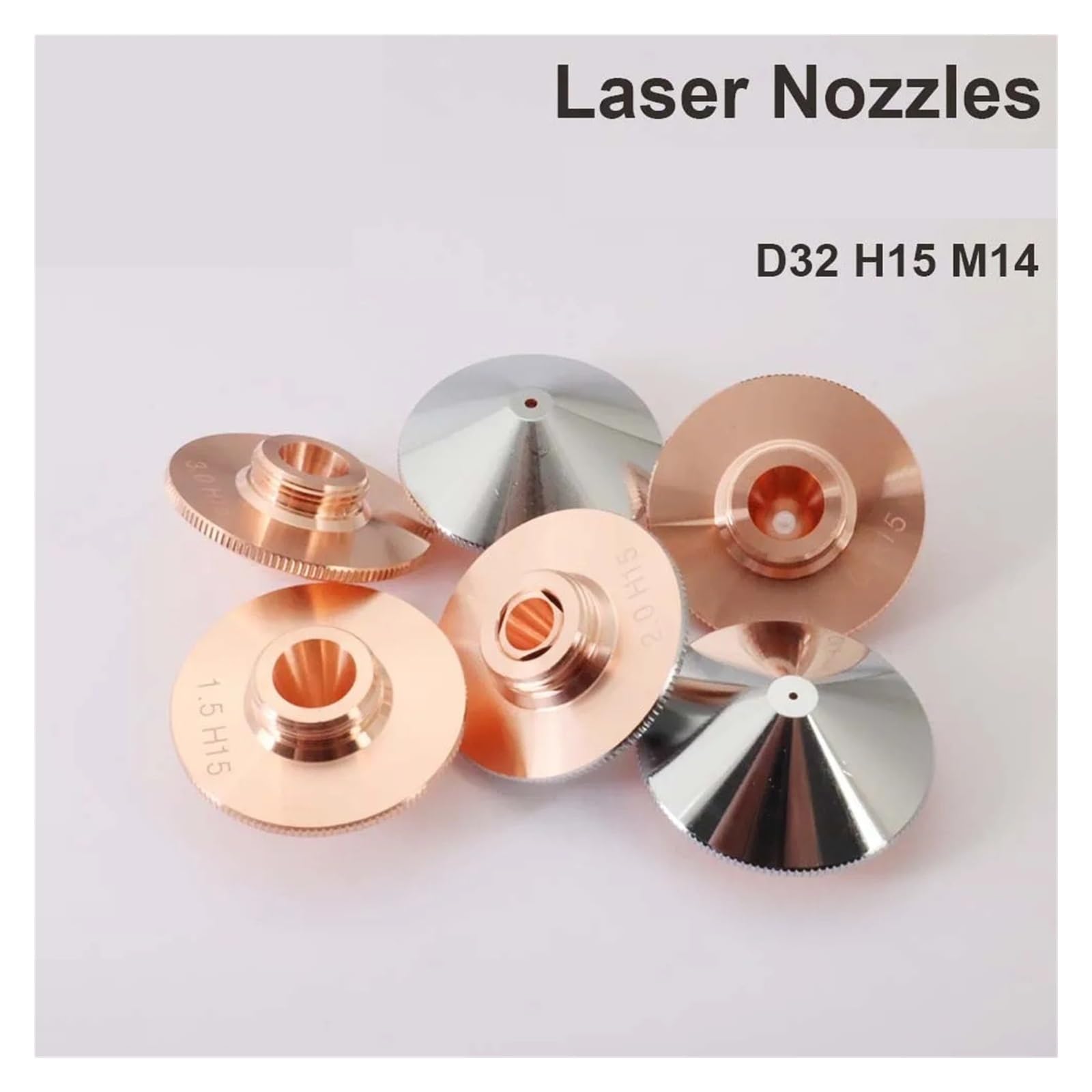 dysza do cięcia laserowego, Pojedyncza podwójna warstwa o średnicy 32 mm i kalibrze M14 0,8-5, do maszyny cięcia włókien(0.8mm,Single Layer)