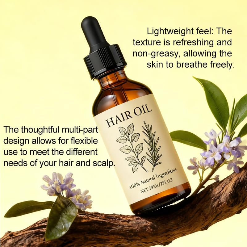 Organic Hair Growth Oil with Herbal Infusion, Natural Scalp Treatment for Thinning Hair & Edges, Nourishing Botanical Oil for Dry Scalp, All Hair Types (01) - Image 9
