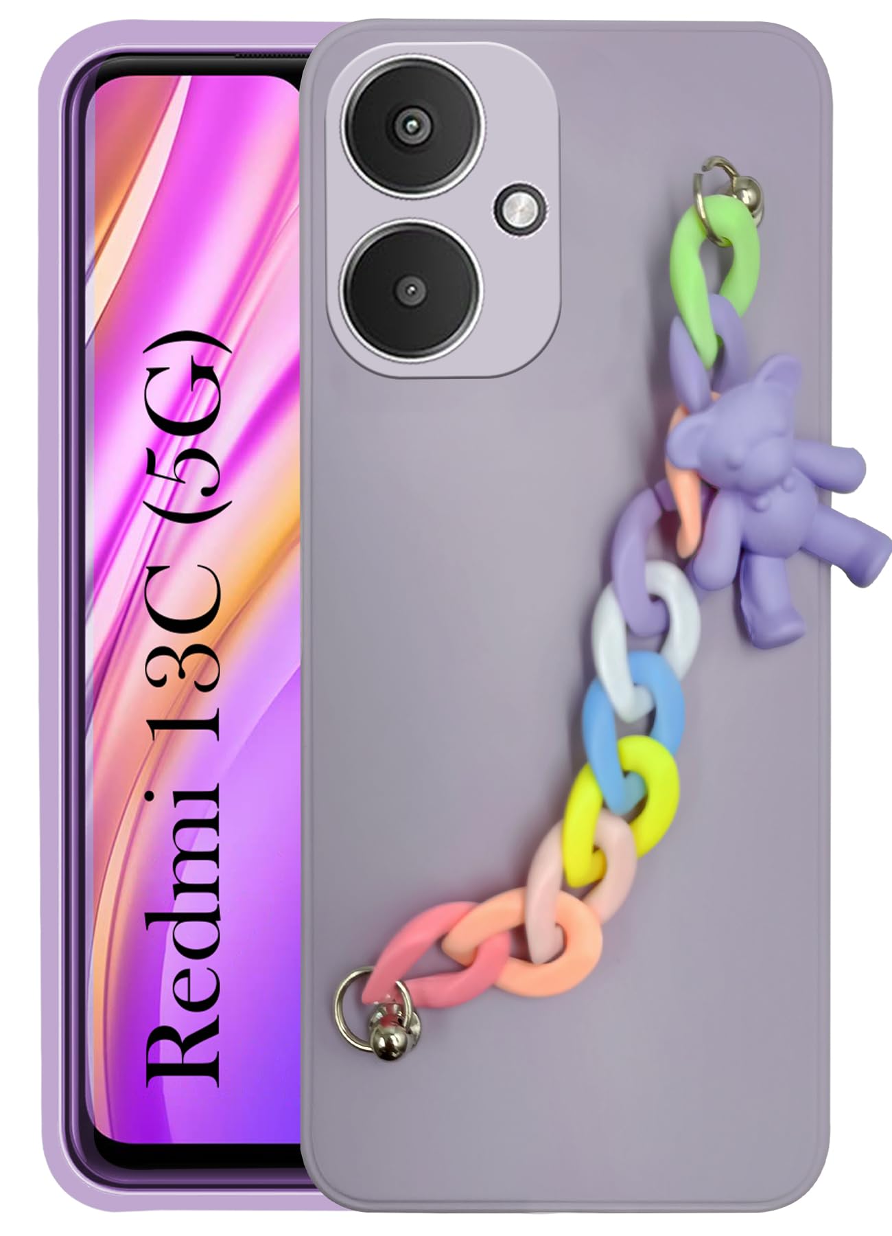 Jkobi Back Cover for Redmi 13C 5G Girls Case with Bracelet (Wrist Hanging Chain | Teddy Toy Cartoon | Matte Purple) (B0CX1WVWW3) Amazon Price History, Amazon Price Tracker