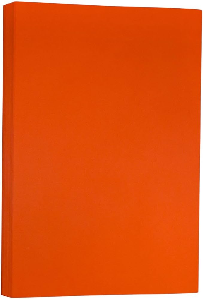 JAM PAPER Ledger Matte 24lb Paper - 90 gsm - 11 x 17 Tabloid - Orange Recycled - 100 Sheets/Pack