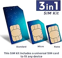 Vista 4 de Tarjeta SIM (FLEXIBOOM) - Planes anuales para cámara de seguridad celular 4G LTE, compatible con redes AT&T y T-Mobile, 3 en 1