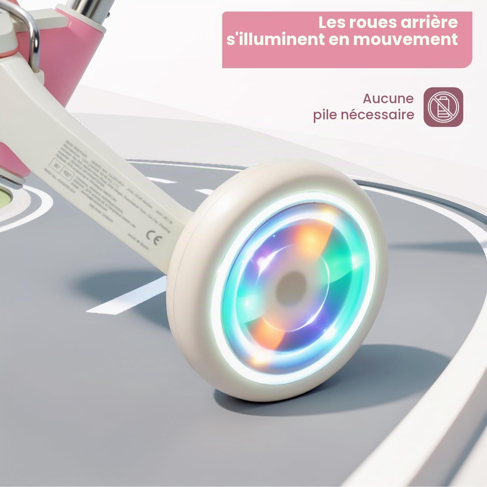 VITONIS Tricycle 5 en 1 pour Enfants de 18 Mois à 3 Ans, avec Roues Clignotantes, Tricycle avec Barre de poussée, Dossier et Ceinture de sécurité, Cadeau, vélo sans pédales, Rose