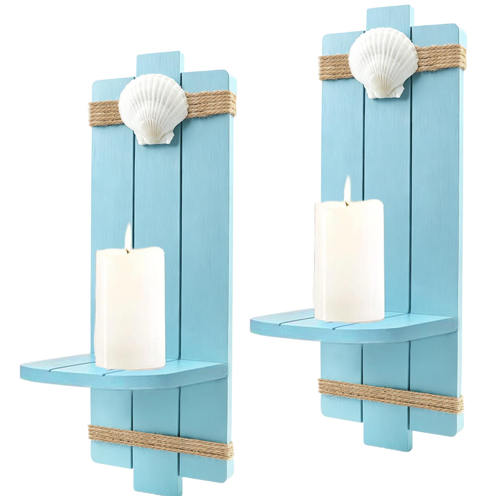 Photo 1 of Meching Coastal Wall Candle Sconces Set of 2