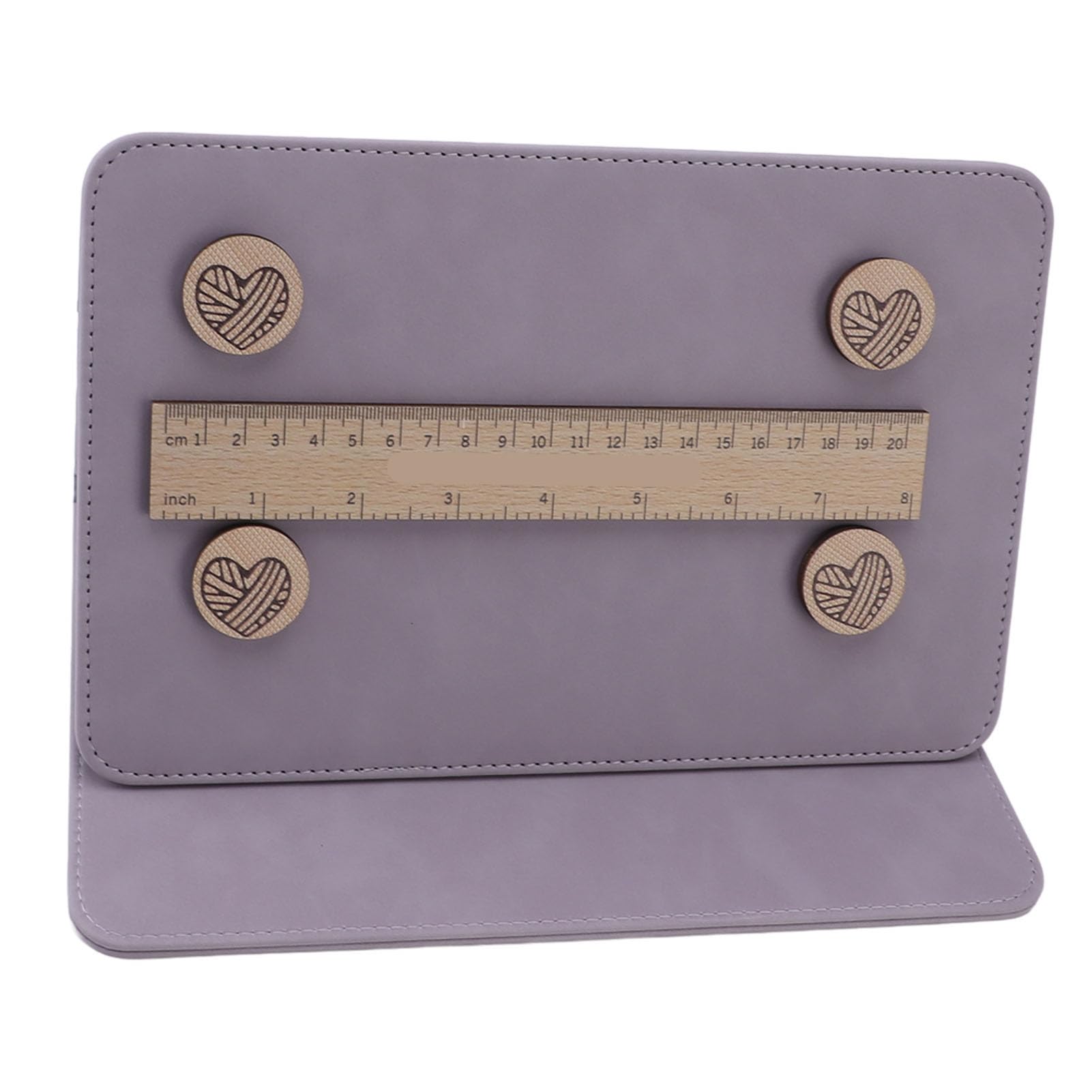 Porta grafico per lavorare a maglia, pieghevole all'uncinetto, strisce magnetiche in gomma su entrambi i lati con dischi circolari e righello, accessori per aghi portatili per uso domestico (viola)